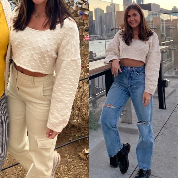 Rachel Comey Crop Sweater Cream - Picture 1 of 5